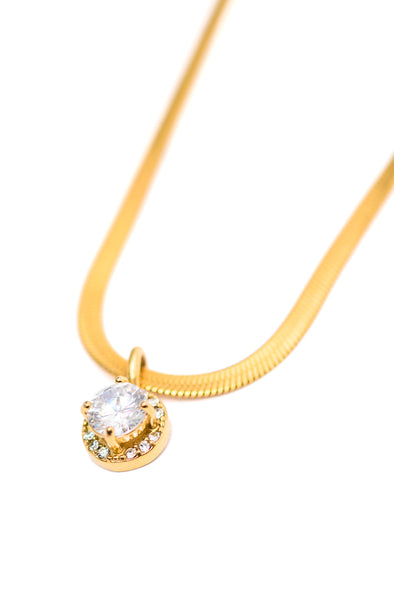 Here To Shine Gold Plated Necklace in White