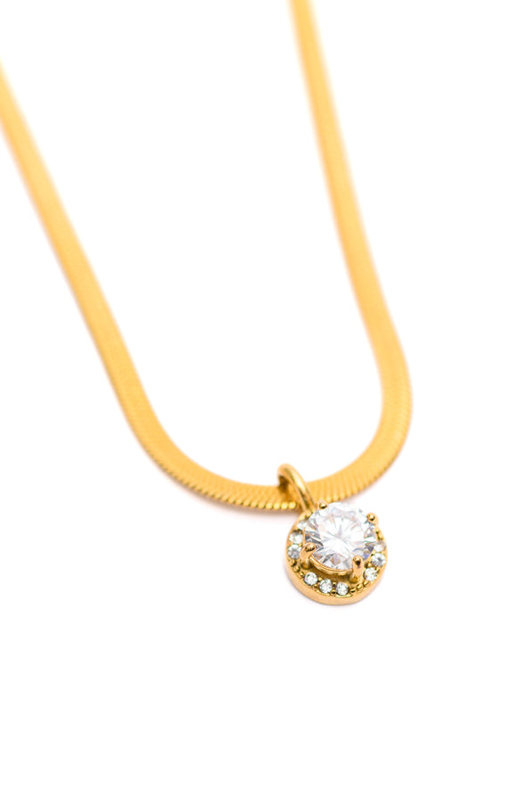 Here To Shine Gold Plated Necklace in White