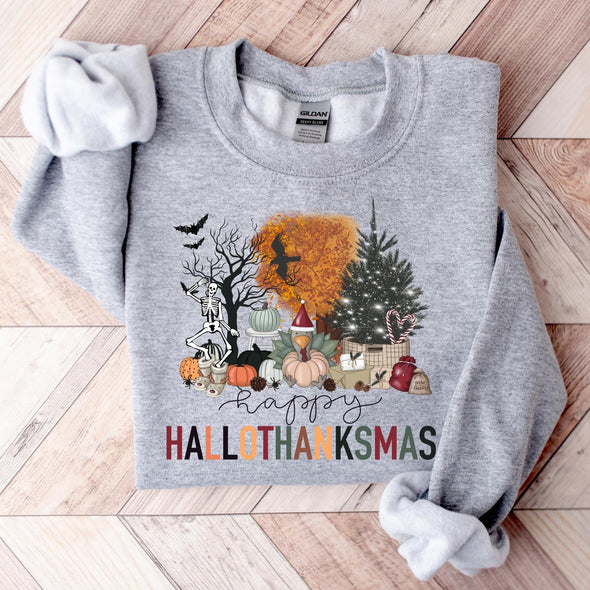 Hallothanksmas Graphic Tee and Sweatshirt