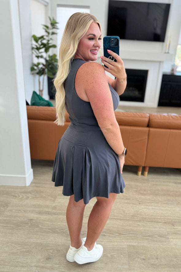 Hop, Skip and A Jump Dress and Shorts Set in Charcoal