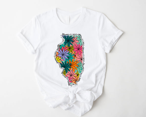 Illinois Floral Graphic Tee