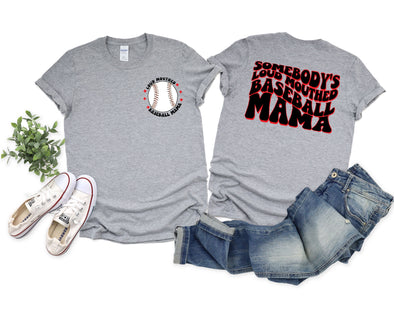 Loud Mouthed Baseball Mama Graphic Tee and Sweatshirt