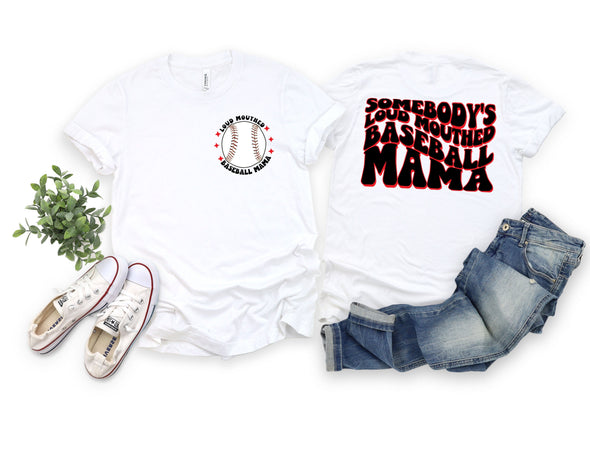 Loud Mouthed Baseball Mama Graphic Tee and Sweatshirt