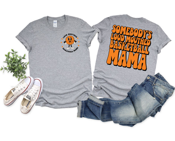 Loud Mouthed Basketball Mama Graphic Tee and Sweatshirt