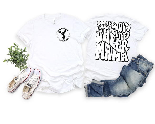 Loud Mouthed Cheer Mama Graphic Tee and Sweatshirt