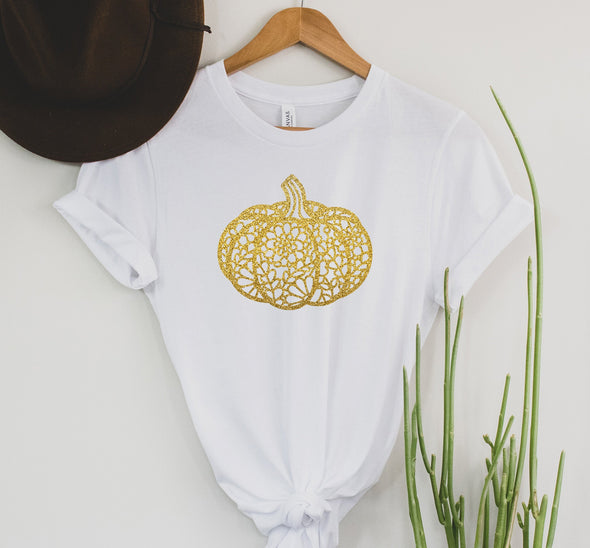Lace Pumpkin Gold Graphic Tee