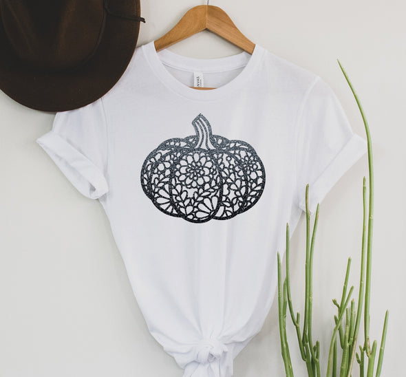 Lace Pumpkin - Grey Graphic Tee