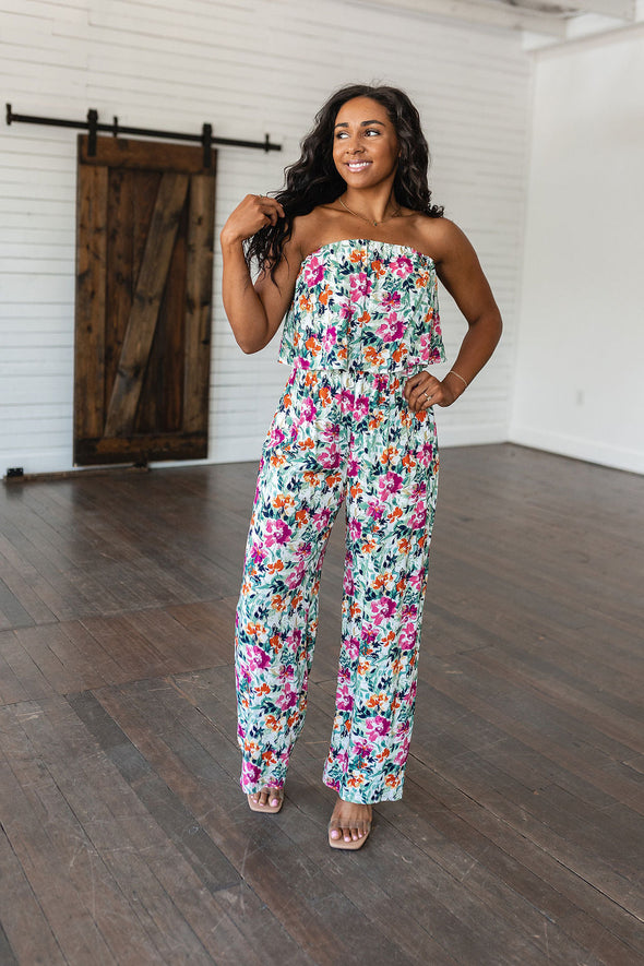 Life Of The Party Floral Jumpsuit in Green