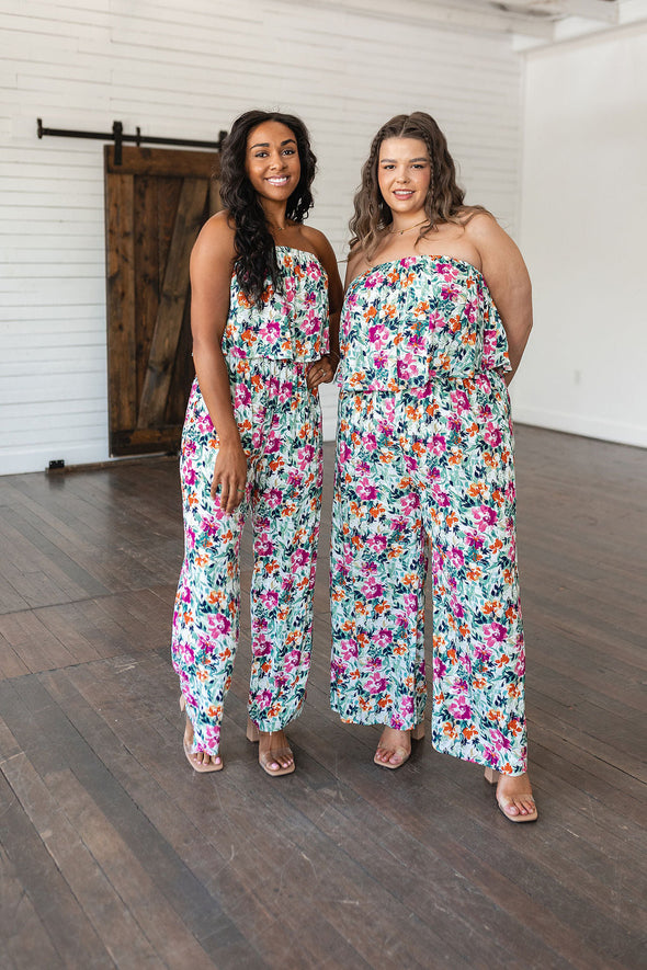 Life Of The Party Floral Jumpsuit in Green