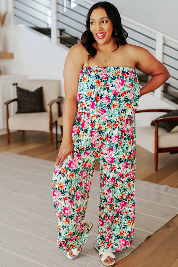 Life Of The Party Floral Jumpsuit in Green