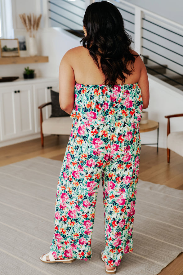 Life Of The Party Floral Jumpsuit in Green