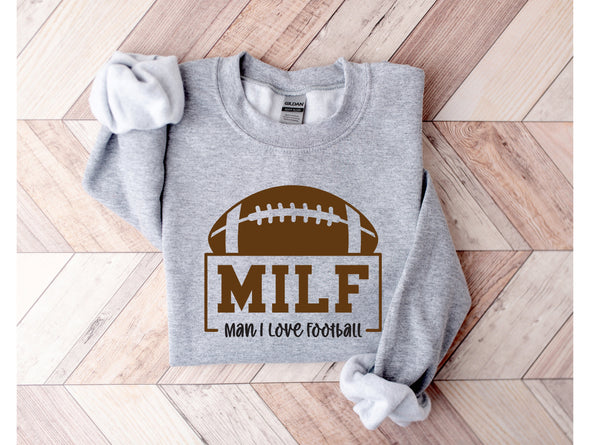 MILF Football Graphic Tee and Sweatshirt