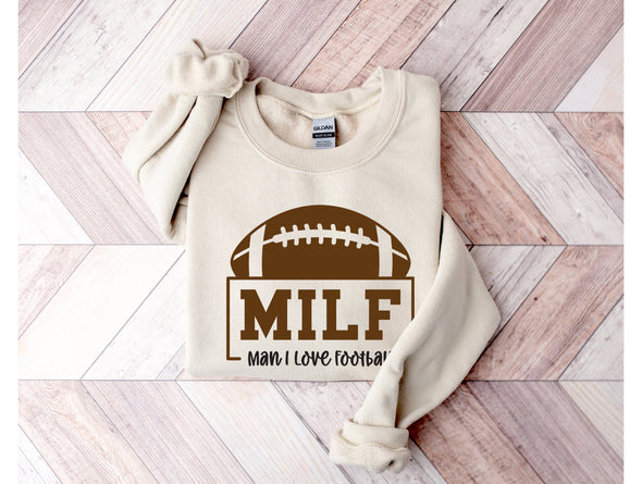 MILF Football Graphic Tee and Sweatshirt