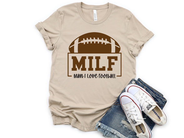 MILF Football Graphic Tee and Sweatshirt