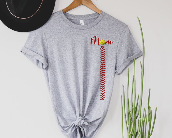 Mom Softball Laces Graphic Tee