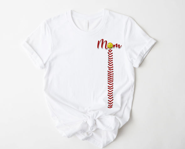 Mom Softball Laces Graphic Tee