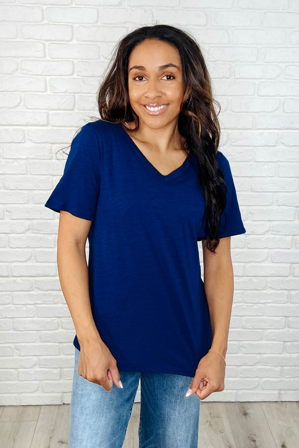 I Don't Have To Choose V-Neck Tee in Navy