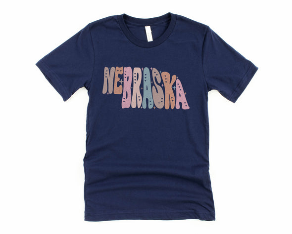 Pastel Nebraska Graphic Tee and Sweatshirt