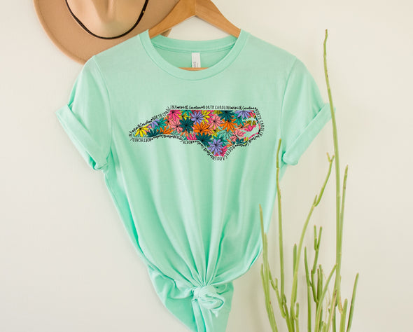 North Carolina Floral Graphic Tee