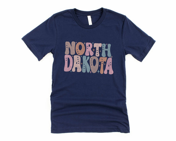 Pastel North Dakota Graphic Tee and Sweatshirt