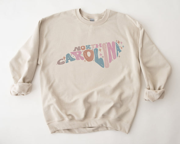 Pastel North Carolina Graphic Tee and Sweatshirt