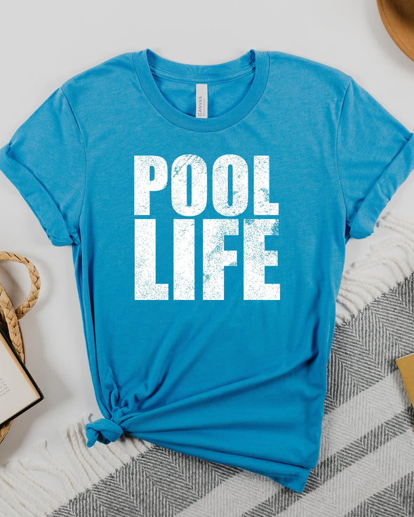 Pool Life Distressed Graphic Tee and Sweatshirt