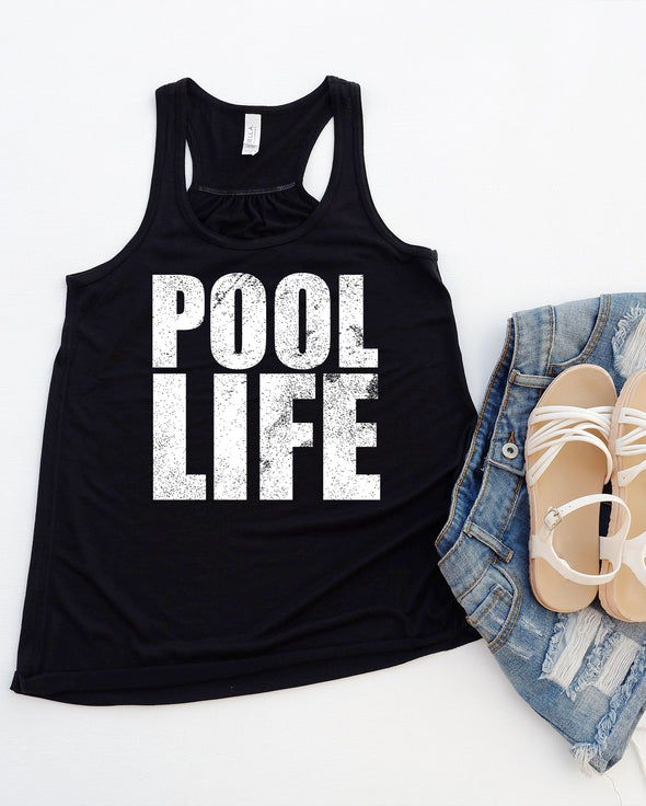 Pool Life Distressed Graphic Tee and Sweatshirt