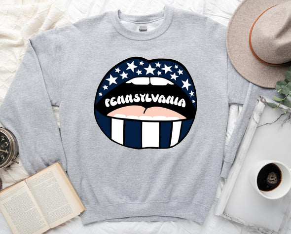 Pennsylvania Lips Graphic Tee and Sweatshirt