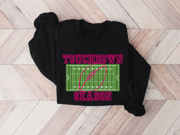 Pink Field Graphic Tee and Sweatshirt