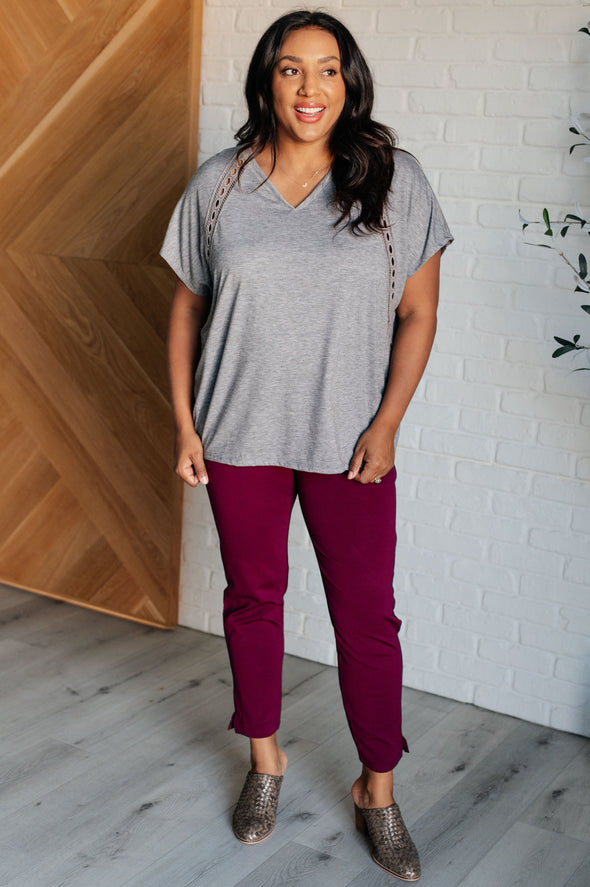 Take It Easy Eyelet Trim Top