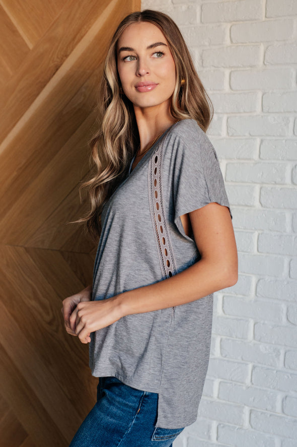 Take It Easy Eyelet Trim Top