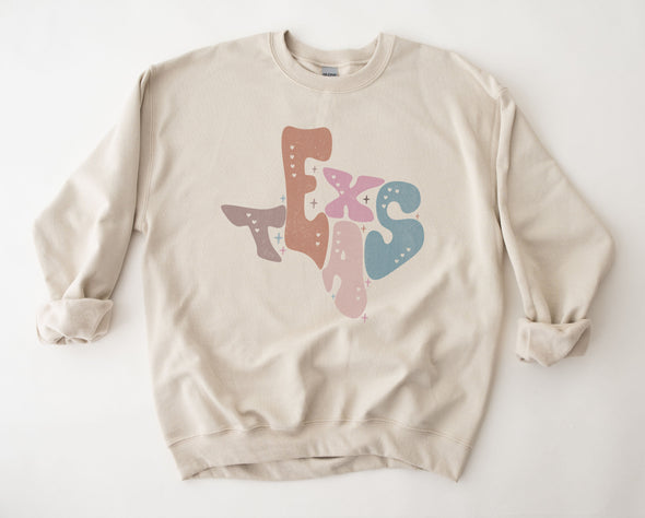 Pastel Texas Graphic Tee and Sweatshirt