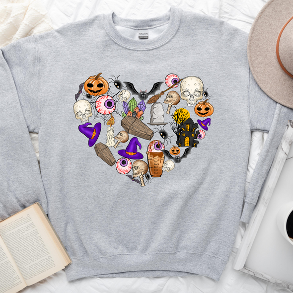 Heart Full Of Halloween Graphic Tee and Sweatshirt