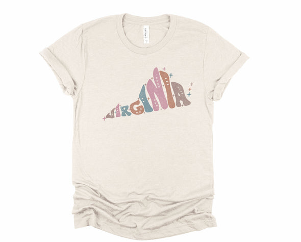 Pastel Virginia Graphic Tee and Sweatshirt