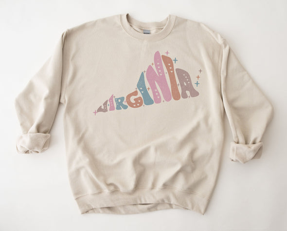 Pastel Virginia Graphic Tee and Sweatshirt