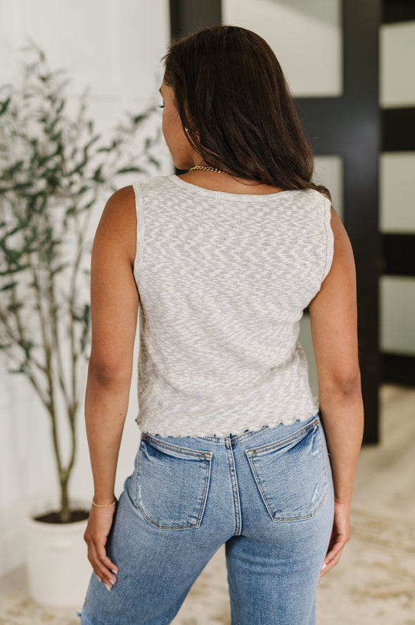 What's The Plan Lettuce Hem Tank in Heather Grey