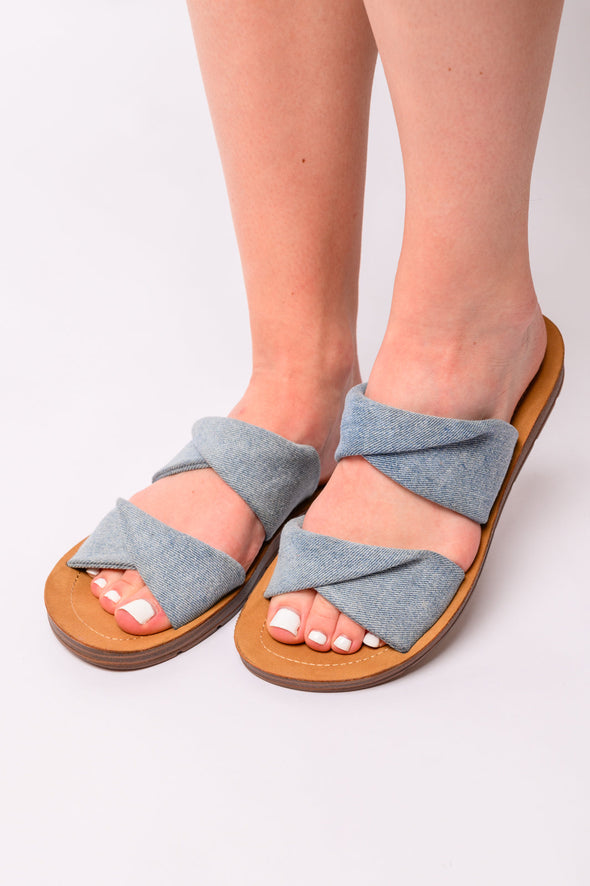 With A Twist Sandal in Denim