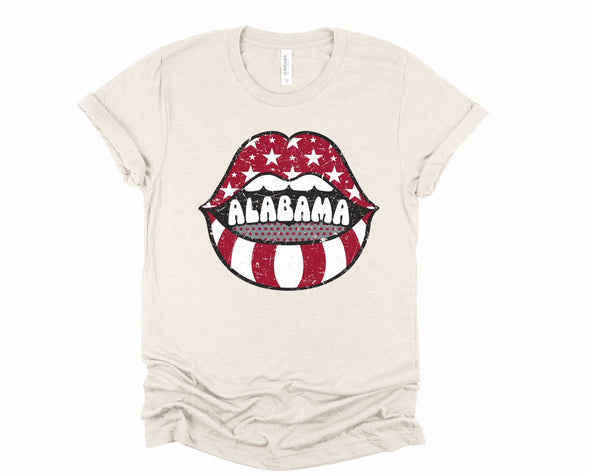 Alabama Lips Graphic Tee and Sweatshirt