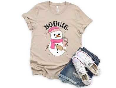 Bougie Snowman Graphic Tee and Sweatshirt