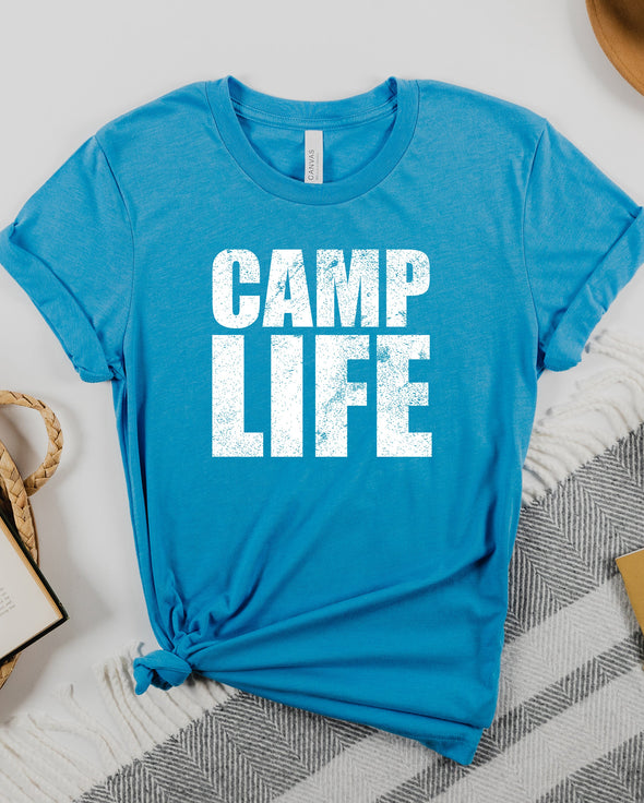 Camp Life Distressed Graphic Tee