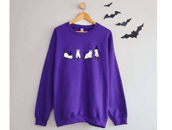 Cat Halloween Graphic Tee and Sweatshirt