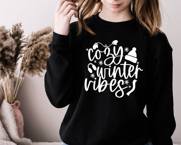 Cozy Winter Vibes Graphic Tee and Sweatshirt