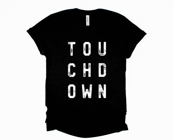 Distressed Touchdown Graphic Tee and Sweatshirt