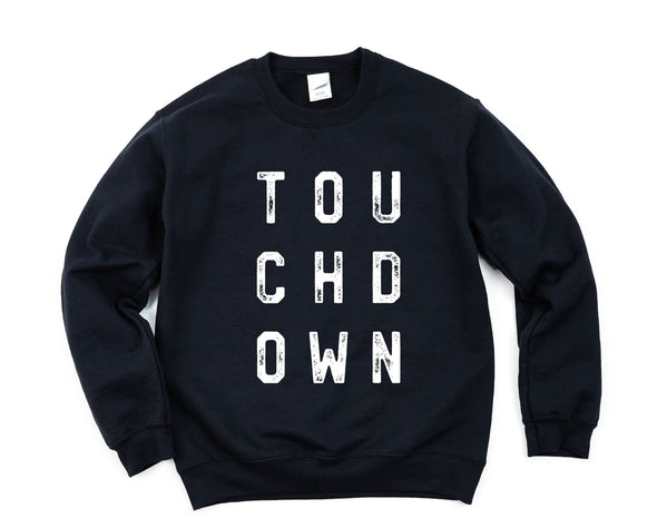 Distressed Touchdown Graphic Tee and Sweatshirt