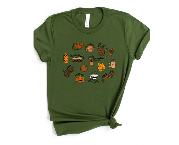 Fall Favorites Graphic Tee and Sweatshirt