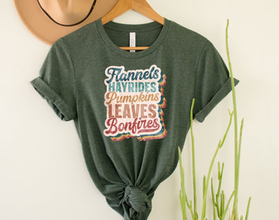 Flannels Hayrides and Pumpkins Graphic Tee