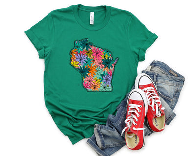 Wisconsin Floral Graphic Tee