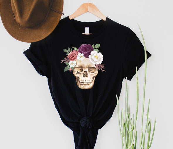 Floral Skull Graphic Tee