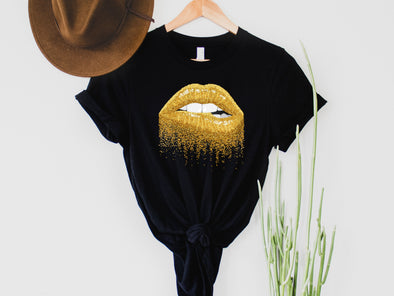 Gold Lips Graphic Tee