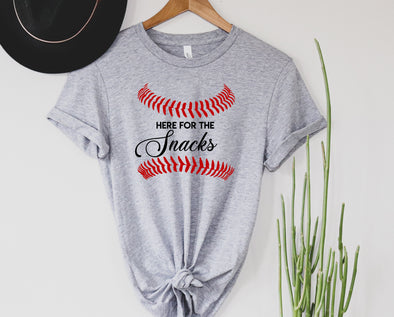 Here For The Snacks Baseball Graphic Tee